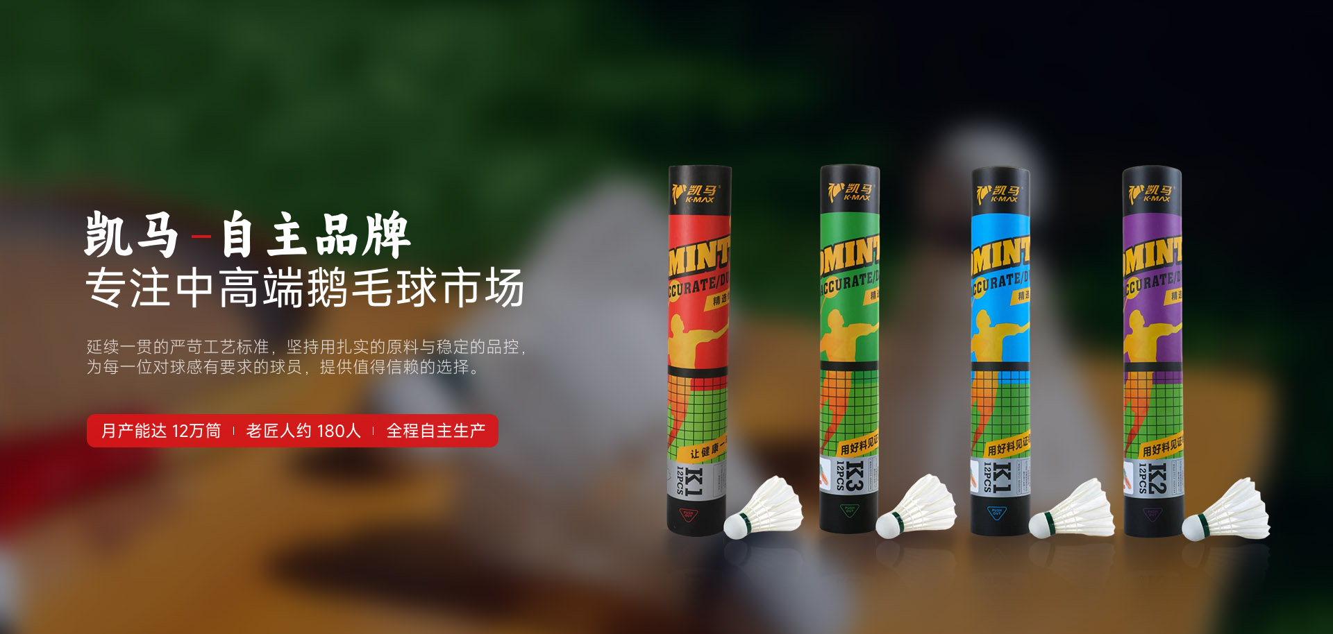 专注中高端鹅毛球市场